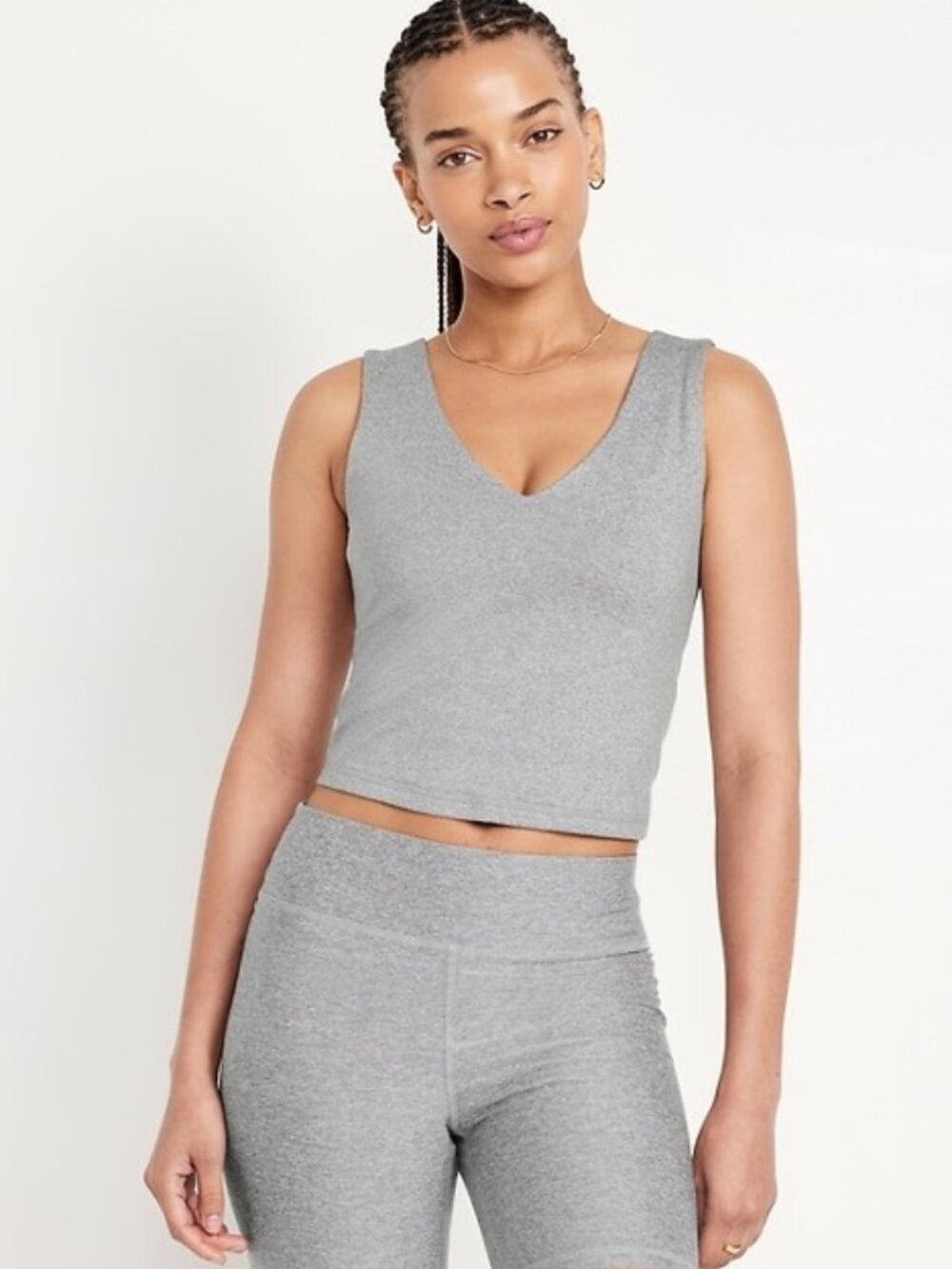 Old Navy Light Support CloudComfy Longline Top - NWT - GRAY - SMALL